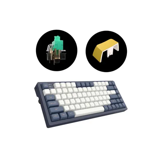 კლავიატურა Dark Project KD83A Ivory Navy Blue RGB ANSI Layout EN , 4 image - Primestore.ge