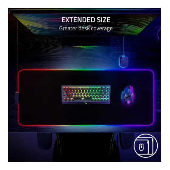 მაუსპადი Razer Mouse Pad Strider XXL (940x450x3mm), black , 3 image - Primestore.ge