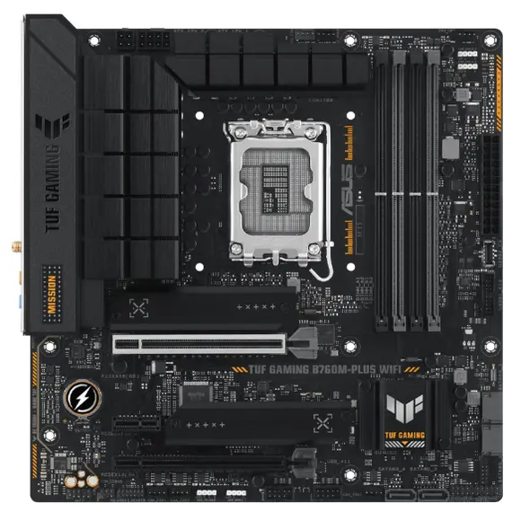 დედა დაფა ASUS Motherboard TUF GAMING B760M-PLUS WIFI s1700 B760 4xDDR5 M.2 HDMI DP Wi-Fi BT mATX  - Primestore.ge