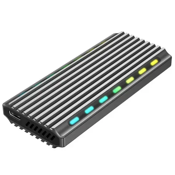 მყარი დისკის ყუთი Gembird EE2280-U3C-03 USB 3.1 enclosure for M.2 NVMe Drives Backlighted Aluminum  - Primestore.ge