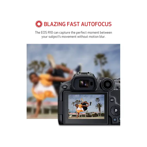 ციფრული ფოტოაპარატი Canon EOS R10 BODY 24.2MP APS-C CMOS Sensor 4K30 Video, 4K60 with Crop; HDR-PQ Multi-Function Shoe, Wi-Fi and Bluetooth - Primestore.ge