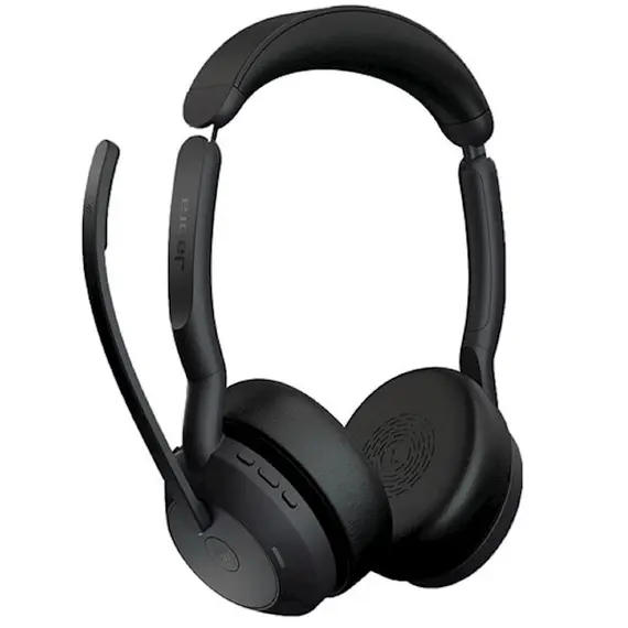 ყურსასმენი Jabra 25599-999-999 Evolve2 55, Link380a MS Stereo, Headset, Wireless, Bluetooth, USB, Black , 3 image - Primestore.ge