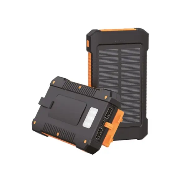 პორტატული დამტენი Logilink PA0304 Solar Power Bank 8000mAh Flashlight 2xUSB Orange/Black , 2 image - Primestore.ge