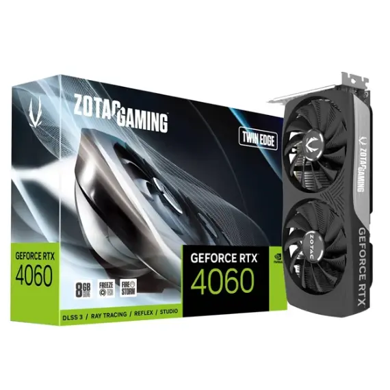 ვიდეო დაფა ZOTAC GeForce RTX4060 Twin Edge 8GB 128-Bit GDDR6 - ZT-D40600E-10M  - Primestore.ge