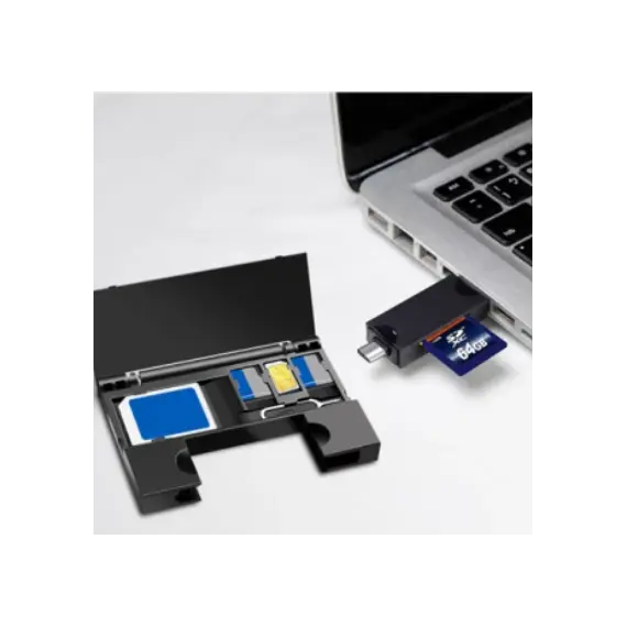 ბარათების წამკითხველი Logilink CR0049 USB 3.2 Gen1 card reader for SD- & microSD cards with memory card storage , 3 image - Primestore.ge