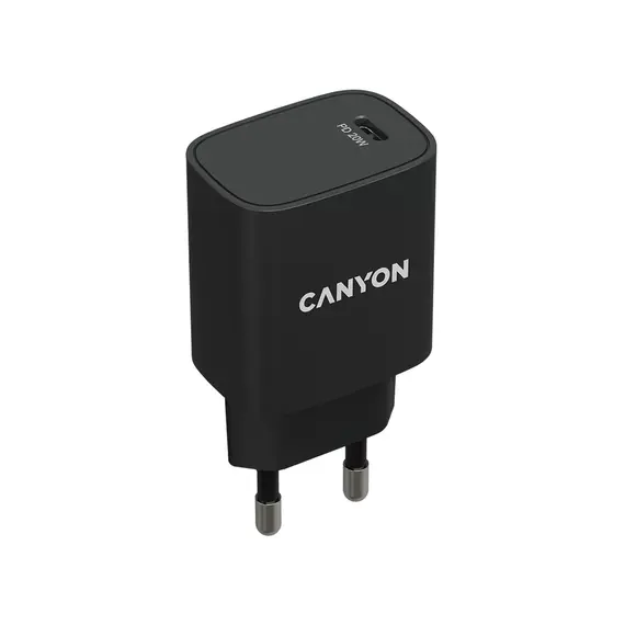 ადაპტერი Canyon 20W wall charger CNE-CHA20B02 USB-C Black  - Primestore.ge