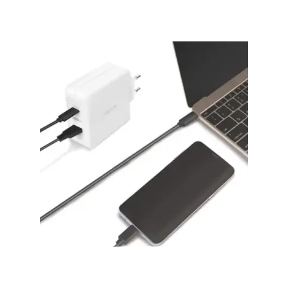 ადაპტერი Logilink PA0281 Dual USB charger set 1x USB-C 1x USB-A 100W white - Primestore.ge