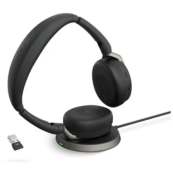 ყურსასმენის უსადენო დამტენი Jabra 14207-92 Evolve2 65 Flex, USB A, Wireless Charging Pad, Black , 2 image - Primestore.ge