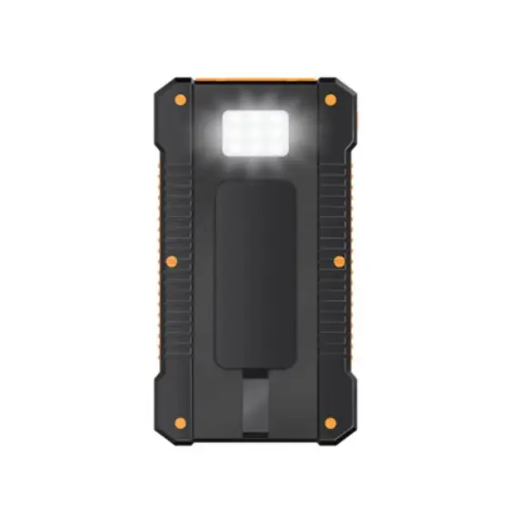 პორტატული დამტენი Logilink PA0304 Solar Power Bank 8000mAh Flashlight 2xUSB Orange/Black , 3 image - Primestore.ge