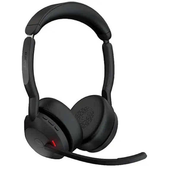 ყურსასმენი Jabra 25599-999-999 Evolve2 55, Link380a MS Stereo, Headset, Wireless, Bluetooth, USB, Black , 5 image - Primestore.ge