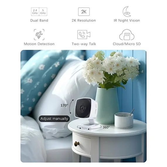 ვიდეო სათვალთვალო კამერა Blurams A12S FoldVue, Indoor Security Camera, White , 4 image - Primestore.ge