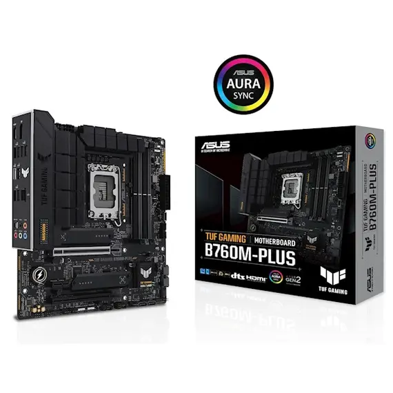 დედა დაფა ASUS Motherboard TUF GAMING B760M-PLUS s1700 B760 4xDDR5 M.2 HDMI DP mATX , 4 image - Primestore.ge