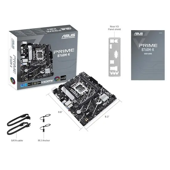 დედა დაფა ASUS Motherboard PRIME B760M-K s1700 B760 2xDDR5 M.2 HDMI D-Sub mATX , 4 image - Primestore.ge