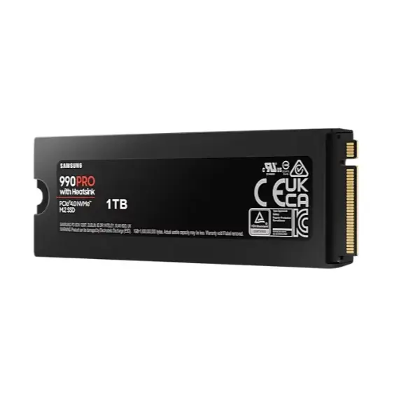 მყარი დისკი Samsung SSD PCIE G4 M.2 NVME 1TB W/HS 990 PRO MZ-V9P1T0CW - Primestore.ge