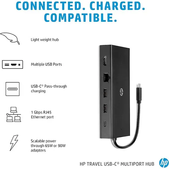 USB ჰაბი HP Travel USB-C Multi Port Hub (1C1Y5AA) , 4 image - Primestore.ge