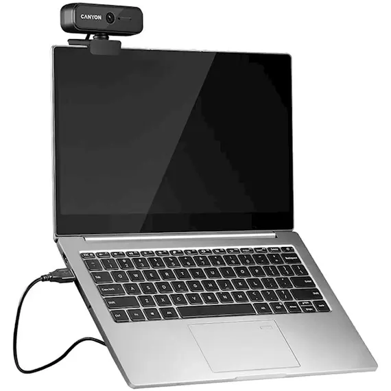 Web camera CANYON C2N, 1080P full HD 2.0Mega fixed focus webcam with USB2.0 connector, 360 degree rotary view scope, built in MIC, 3 image