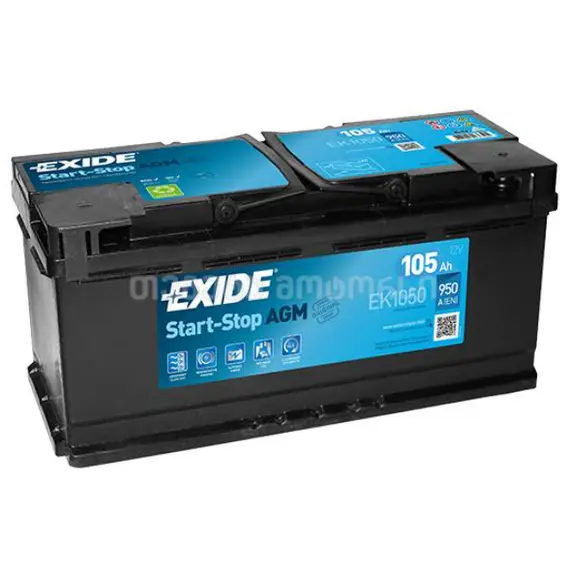Accumulator Exide AGM EK1050 105 A*s R+