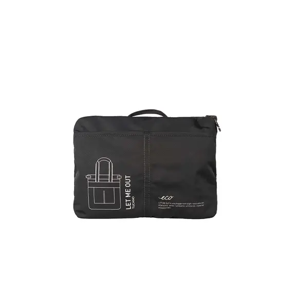 ნოუთბუქის ჩანთა Tucano LET ME OUT SHOPPER BAG FOLDABLE, BLACK , 4 image - Primestore.ge