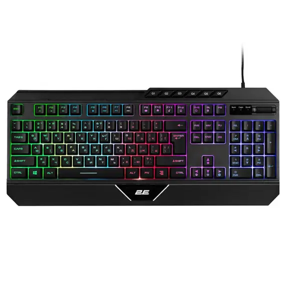 კლავიატურა 2E GAMING Membrane keyboard KG315 110key, USB-A, EN/UA, RGB, black  - Primestore.ge