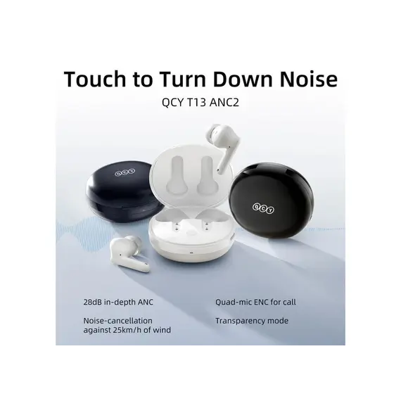 ყურსასმენი QCY T13 ANC2 White , 2 image - Primestore.ge