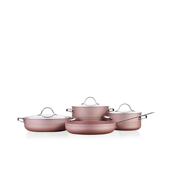 ქვაბების და ტაფების ნაკრები Korkmaz A2619 Linea 7 pcs Cookware Set- Rosagold , 2 image - Primestore.ge