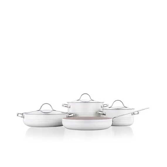 ქვაბების და ტაფების ნაკრები Korkmaz A2619-2 Linea 7 pcs Cookware Set- Vanilla , 2 image - Primestore.ge