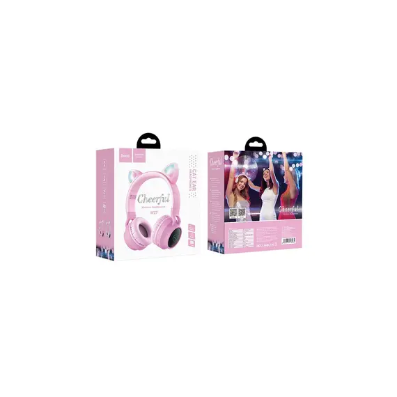 Headphone Hoco W27 Cat ear wireless headphones PINK, 3 image
