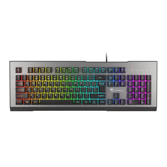 Keyboard Genesis Gaming Keyboard Rhod 500 RGB ALLUMINIUM BODY US Layout with RGB Blacklight Windows XP, Vista, 7, 8, 10, USB