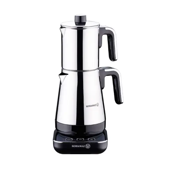 ჩაის დასაყენებელი Korkmaz A850-02 Moderna Electrical Tea pot Set Black/Chrome  - Primestore.ge