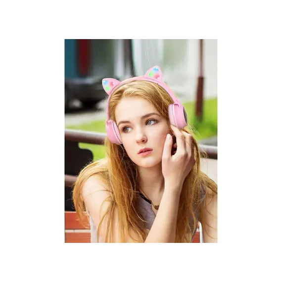 ყურსასმენი Hoco W27 Cat ear wireless headphones GREY , 3 image - Primestore.ge
