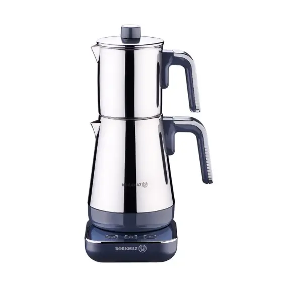 ჩაის დასაყენებელი Korkmaz A850-03 Moderna Electrical Tea pot Set Grey/Chrome  - Primestore.ge