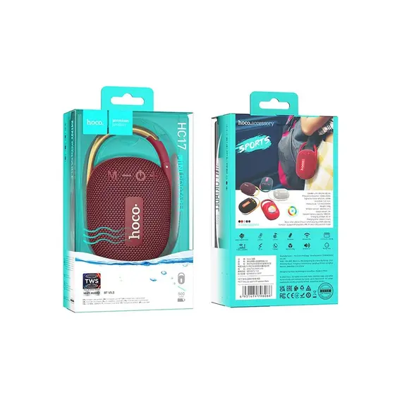 დინამიკი Hoco HC17 Easy joy sports wireless speaker Wine red , 2 image - Primestore.ge