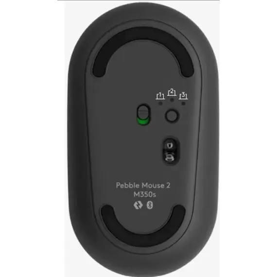 მაუსი LOGITECH Pebble Mouse 2 M350s - TONAL GRAPHITE - BT - EMEA-808 - DONGLELESS , 2 image - Primestore.ge