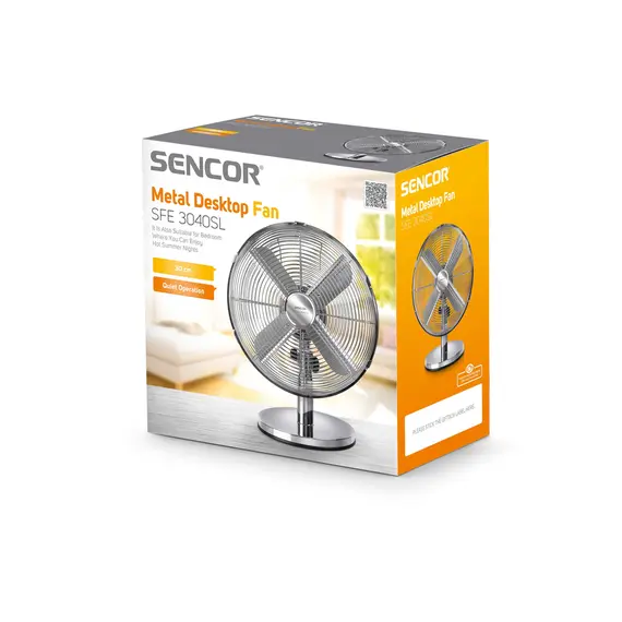 ვენტილატორი Sencor SFE 3040SL Desk Fan, 35 W, Diameter- 30 cm, 3speed, High Quality Chromed , 3 image - Primestore.ge