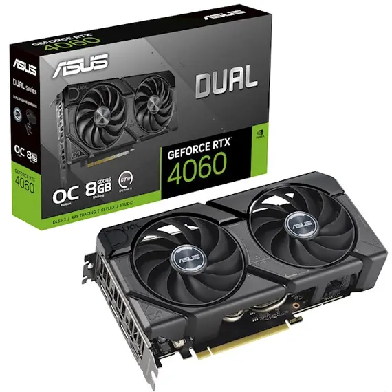 ვიდეო დაფა ASUS Graphic Card GeForce RTX 4060 8GB GDDR6 DUAL OC EVO DUAL-RTX4060-O8G-EVO  - Primestore.ge