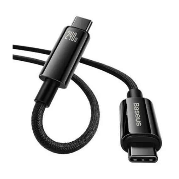 კაბელი Baseus Tungsten Gold Fast Charging Data Cable Type-C to Type-C 240W 1m CAWJ040001 , 2 image - Primestore.ge