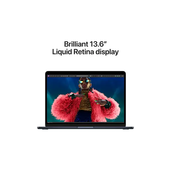 Notebook Apple 13-inch MacBook Air Apple M3 chip with 8-core CPU and 8-core GPU, 8GB, 256GB SSD - Midnight, 5 image