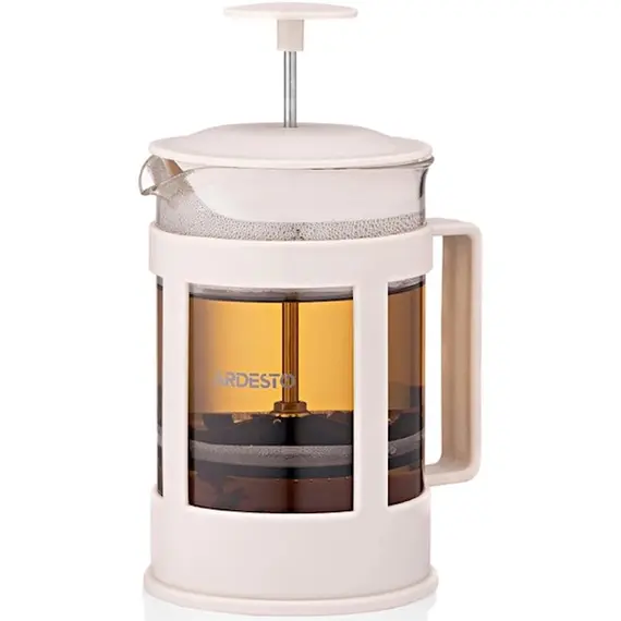Teapot Ardesto French press Fresh, 800ml, borosilicate glass, plastic, transparent, beige, 3 image
