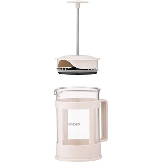 Teapot Ardesto French press Fresh, 800ml, borosilicate glass, plastic, transparent, beige, 2 image