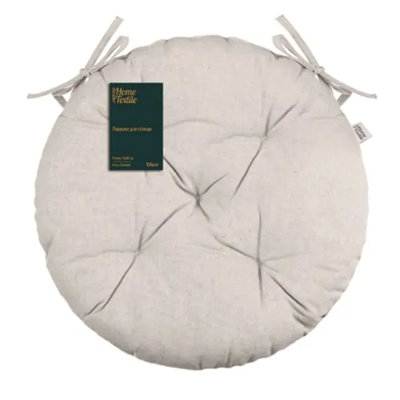 სკამის ბალიში Ardesto Sitpad Oliver, 40cm, 100% cotton, filling: 50% holofiber, 50% pp, beige  - Primestore.ge