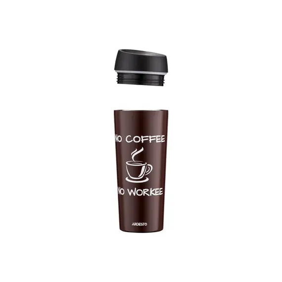 თერმოსი Ardesto Travel mug Coffee Time, 450ml, stainless steel, brown , 2 image - Primestore.ge