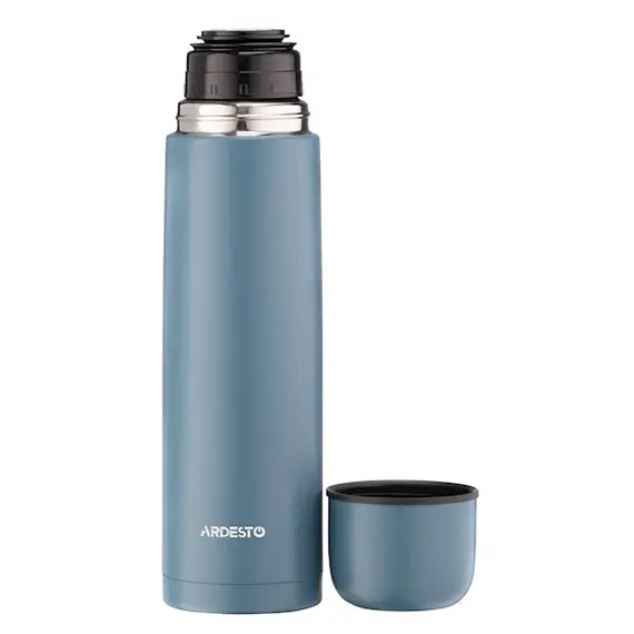 თერმოსი Ardesto Vacuum flask Bright City, 1000ml, stainless steel, dark blue , 2 image - Primestore.ge