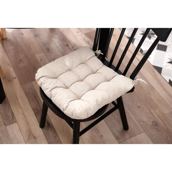 სკამის ბალიში Ardesto Sitpad Oliver, 40x40cm, 100% cotton, filling: 50% holofiber, 50% pp, beige , 3 image - Primestore.ge