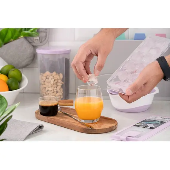 ყინულის ფორმა Ardesto Ice tray with lid Fresh Cylinder, 27х9.5х3.8cm, silicone, plastic, lilac , 4 image - Primestore.ge
