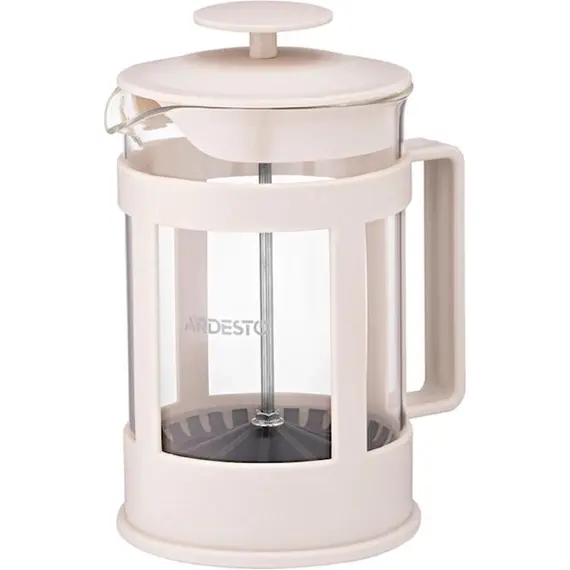 Teapot Ardesto French press Fresh, 800ml, borosilicate glass, plastic, transparent, beige