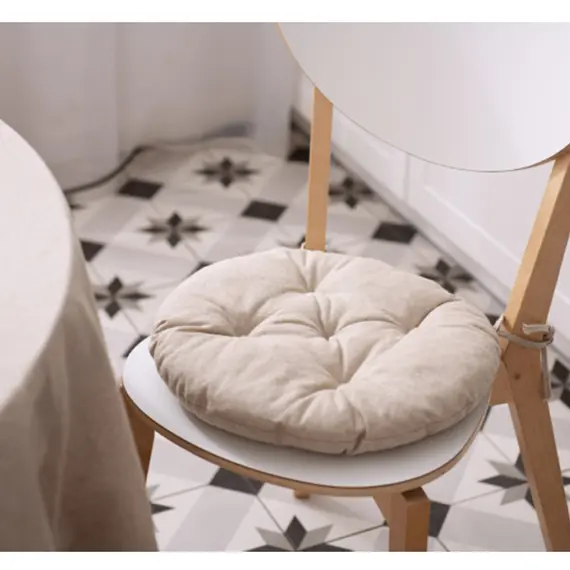 სკამის ბალიში Ardesto Sitpad Oliver, 40cm, 100% cotton, filling: 50% holofiber, 50% pp, beige , 3 image - Primestore.ge