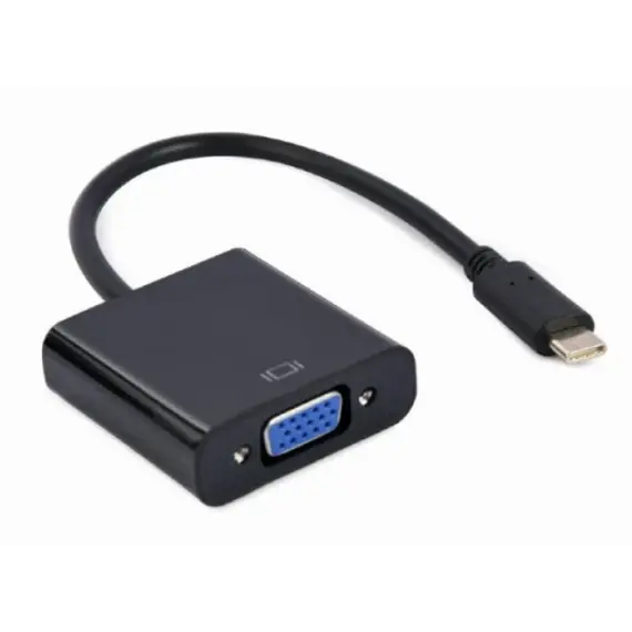 ადაპტერი Gembird A-CM-VGAF-01 USB Type-C to VGA adapter cable 15cm Black  - Primestore.ge