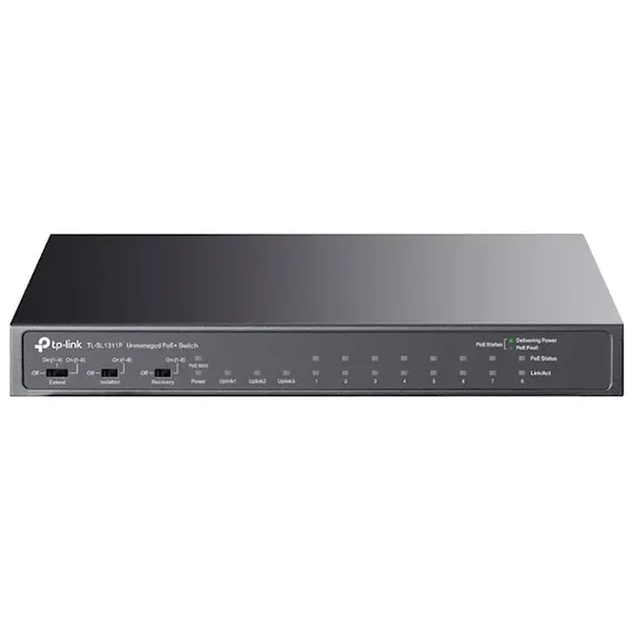 სვიჩი TP-link TL-SL1311P 8-Port 10/100 Mbps +3-Port Gigabit  Switch with 8-Port PoE+  - Primestore.ge