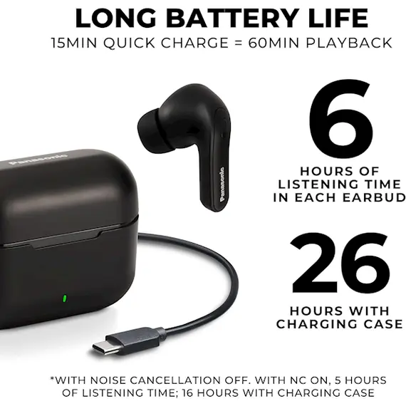 Headphone Panasonic RZ-B310WDG-K TWS Wireless headset Black, 3 image