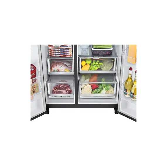 Refrigerator LG GR-X267CQES.AMCQMER-Side By Side, 179x91x74, 617 Liters, InstaView™ Door-in-Door®, INVERTER, Linear Cooling, Hygiene FRESH+™, ThinQ™, Matte Black, 6 image